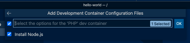 Dev Container Base Options